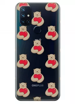 Чехол для OnePlus Nord N10 - Влюбленные медведи