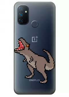 Чехол для OnePlus Nord N100 - Пиксельный динозавр