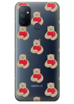 Чехол для OnePlus Nord N100 - Влюбленные медведи