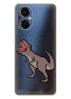 Чехол для OnePlus Nord N20 5G с принтом - Пиксельный динозавр