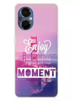 Чехол для OnePlus Nord N20 5G из силикона с позитивным дизайном - Enjoy Every Moment