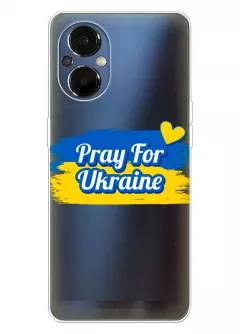 Чехол для OnePlus Nord N20 5G "Pray for Ukraine" из прозрачного силикона