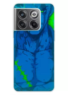 OnePlus 10T чехол - Ван-Пис One Piece синий Ророноа Зоро крупным планом 