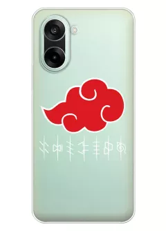 Чехол для OnePlus Ace 5 Racing из прозрачного силикона - Naruto Akatsuki лого