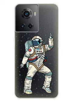 ВанПлюс Ейс прозрачный силиконовый чехол с принтом - Веселый космонавт