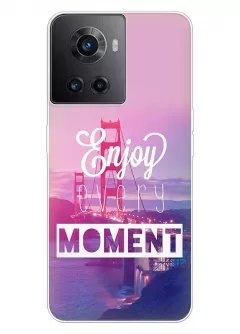 Чехол для OnePlus Ace из силикона с позитивным дизайном - Enjoy Every Moment