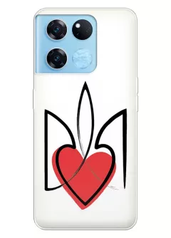 Чехол на OnePlus Ace Racing с сердцем и гербом Украины