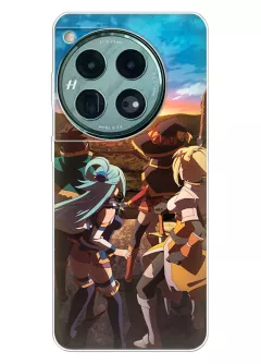 Бампер для OnePlus 12 - Коносуба KonoSuba Эрис Мегумин Даркнесс и Сато Казума встречают рассвет