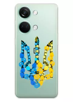 Чехол для OnePlus Nord 3 из прозрачного силикона - Герб Украины в цветах