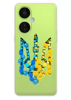 Чехол для OnePlus Nord N30 из прозрачного силикона - Герб Украины в цветах