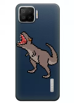 Чехол для OPPO A73 - Пиксельный динозавр