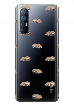 Прозрачный чехол для OPPO Reno 3 Pro - Спящие ленивцы
