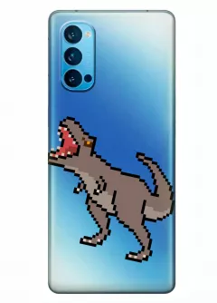 Чехол для OPPO Reno 4 - Пиксельный динозавр