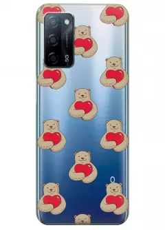 Чехол для OPPO A55 5G - Влюбленные медведи