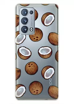 Чехол силиконовый для OPPO Reno 6 Pro Plus 5G с рисунком кокосов