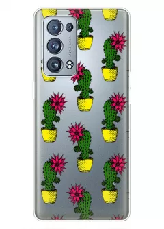 Чехол для OPPO Reno 6 Pro Plus 5G с тропическими кактусами