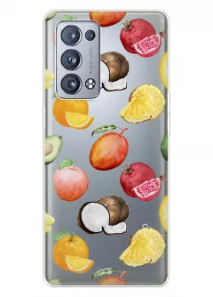 Чехол для OPPO Reno 6 Pro Plus 5G с картинкой вкусных и полезных фруктов