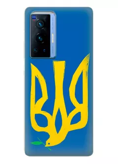 Чехол на OPPO Reno 6 Pro Plus 5G с сильным и добрым гербом Украины в виде ласточки