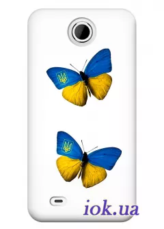 Чехол для HTC Desire 300 - Украинские бабочки 