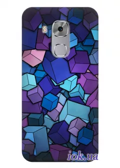 Чехол для Huawei Nova Plus - Фиолетовые кубики