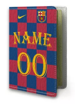 Обложка на паспорт - ФК Барселона / Фамилия + Номер
