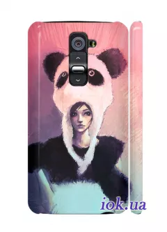 Чехол для LG G2 - Девушка панда