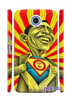 Чехол для Motorola Nexus 6 - Обама-супермен