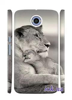 Чехол для Motorola Nexus 6 - Львица и львенок