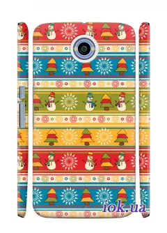 Чехол для Motorola Nexus 6 - Новогодний орнамент