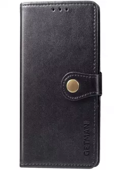 Кожаный чехол книжка GETMAN Gallant (PU) для Xiaomi Poco M3, Черный