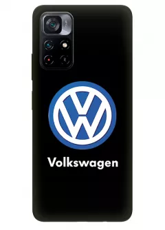 Бампер для Поко М4 Про 5Дж из силикона - Volkswagen Фольксваген классический логотип крупным планом и название