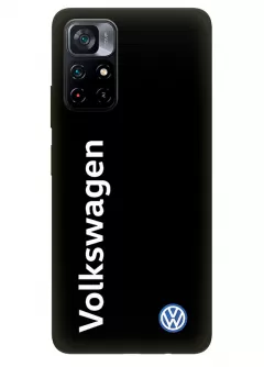 Бампер для Поко М4 Про 5Дж из силикона - Volkswagen Фольксваген классический логотип и название крупным планом