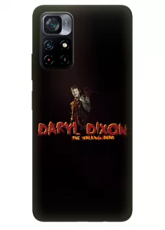 Чехол-накладка для Поко М4 Про из силикона - Ходячие мертвецы The Walking Dead Daryl Dixon Logo Дерил Диксон Норман Ридус черный чехол
