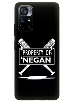 Чехол-накладка для Поко М4 Про из силикона - Ходячие мертвецы The Walking Dead Property of Negan White Logo черный чехол