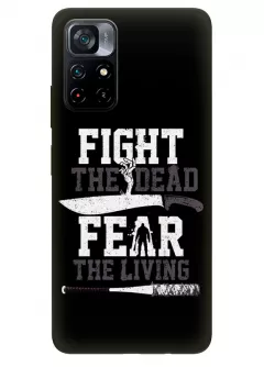 Чехол-накладка для Поко М4 Про из силикона - Ходячие мертвецы The Walking Dead Fight the Dead Fear the Living черный чехол