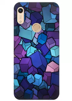 Чехол для Huawei Honor 8A - Синие кубы
