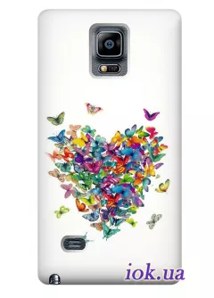 Чехол для Galaxy Note 4 - Бабочки в сердце