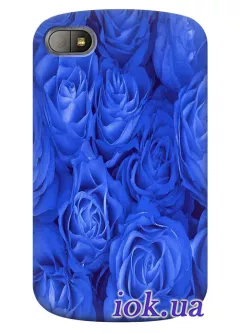 Чехол для Blackberry Q10 - Синие розы 