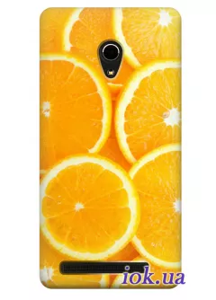 Чехол для Asus Zenfone 6 - Апельсиновые кружочки 