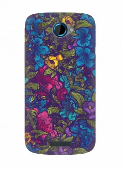 Чехол на HTC One S - Flowers Violet