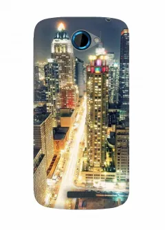 Чехол на HTC One S - Живой ночной город