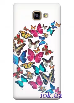 Чехол для Galaxy A3 - Цветные бабочки