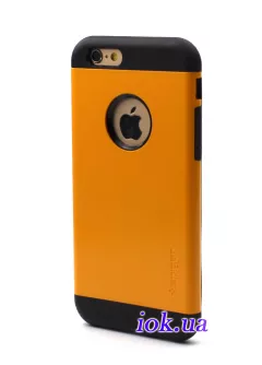 Тонкий противоударный чехол Spigen Slim Armored для iPhone 6, желтый