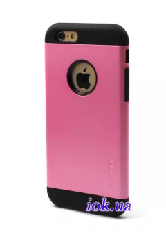 Тонкий противоударный чехол Spigen Slim Armored для iPhone 6, розовый