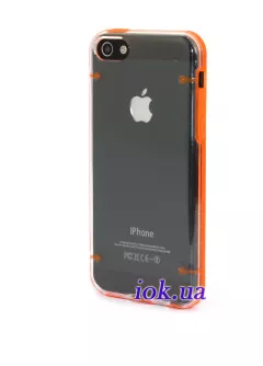 Прозрачный чехол для iPhone 5/5S из силикона, оранжевый