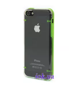 Прозрачный чехол для iPhone 5/5S из силикона, зеленый