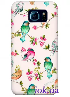 Чехол для Galaxy S6 Edge Plus - Яркие птицы