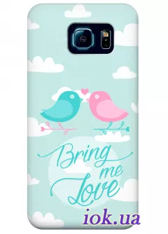 Чехол для Galaxy S6 - Влюблённые птички