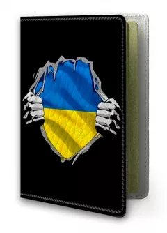 Кожаная обложка на паспорт для сильного духом народа Украины
