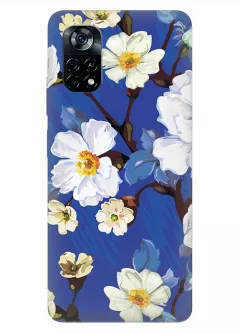 Силиконовый чехол на Xiaomi Poco X4 Pro 5G с цветочным принтом - Цветение